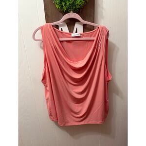 Calvin Klein cowl neck sleeveless top in a coral color size 3X